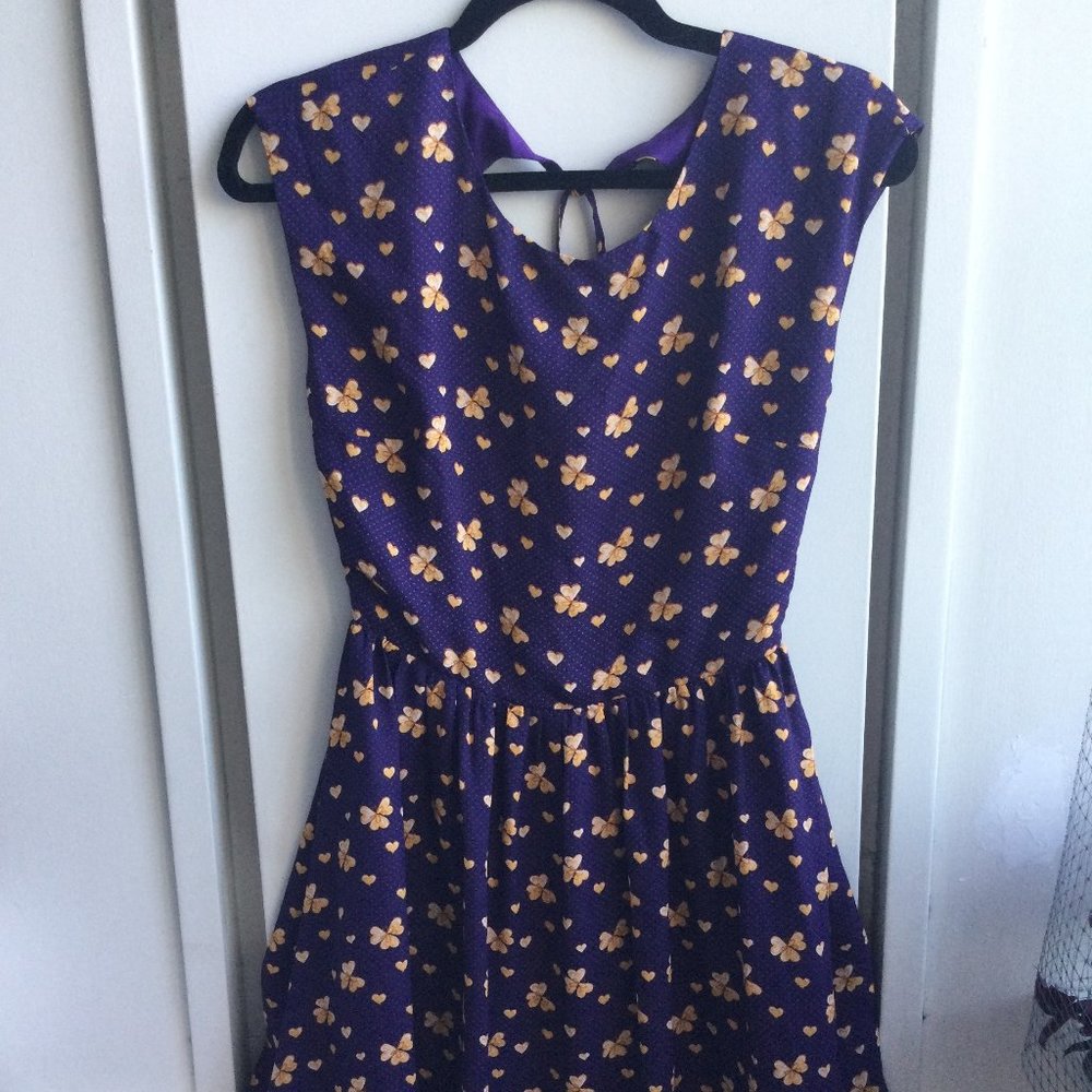 Sugar+Lips purple and gold summer dress